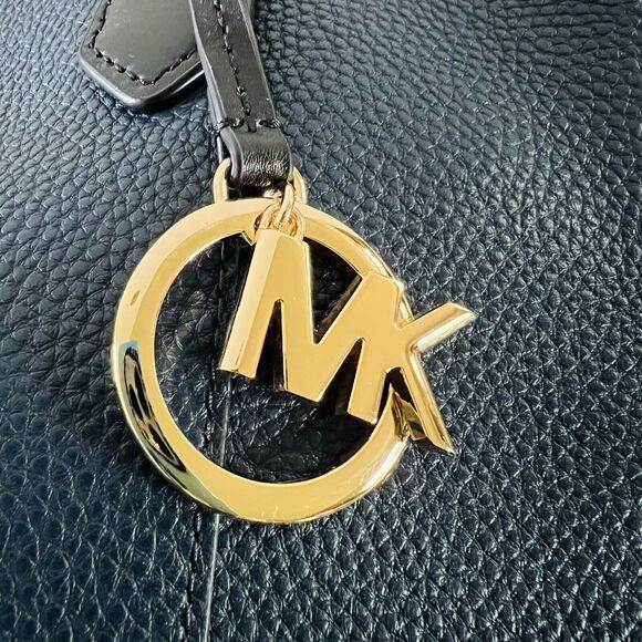 MICHAEL KORS Kimberly Navy Black Leather Small Bonded Tote Bag - Picture 4 of 10